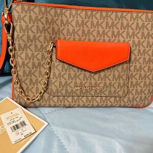 Michael Kors Orange Signature Wristlet